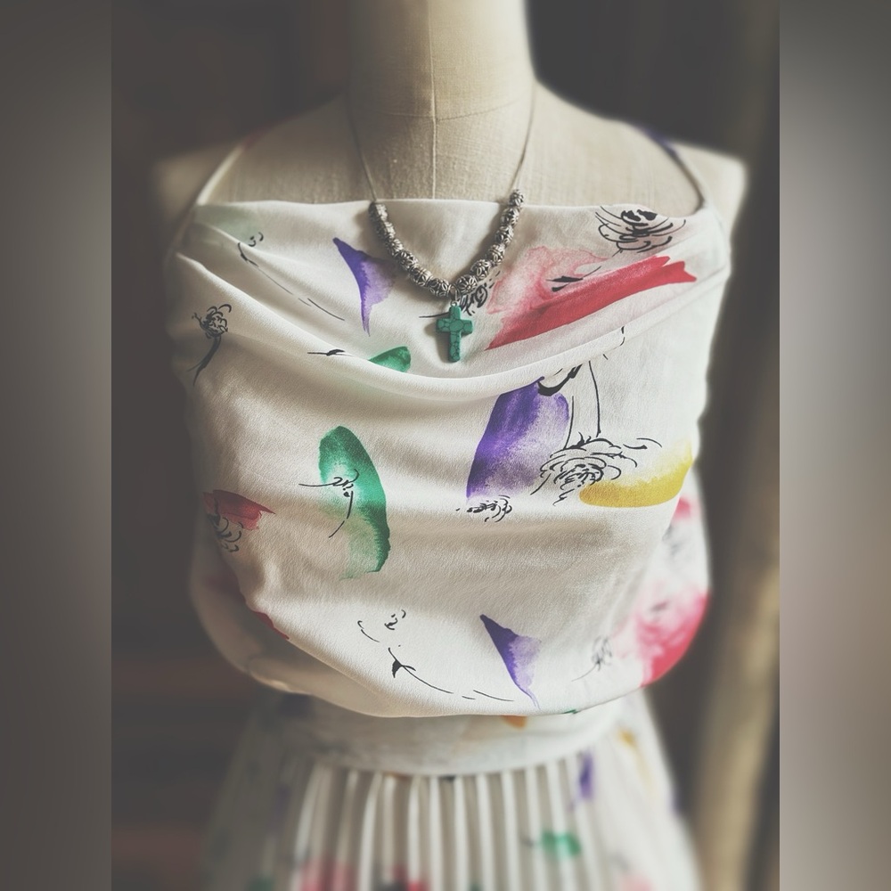 Vintage Halter Top Pleated Dress - Picture 5 of 8